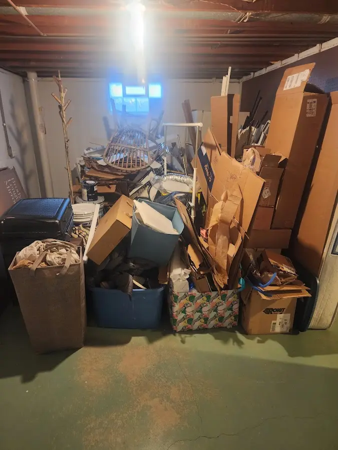 Roll-off dumpster container at job site for 2 Yard Dumpster Rental in Patterson